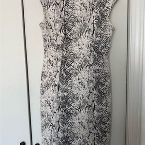 Calvin Klein Black and White Snakeskin Dress